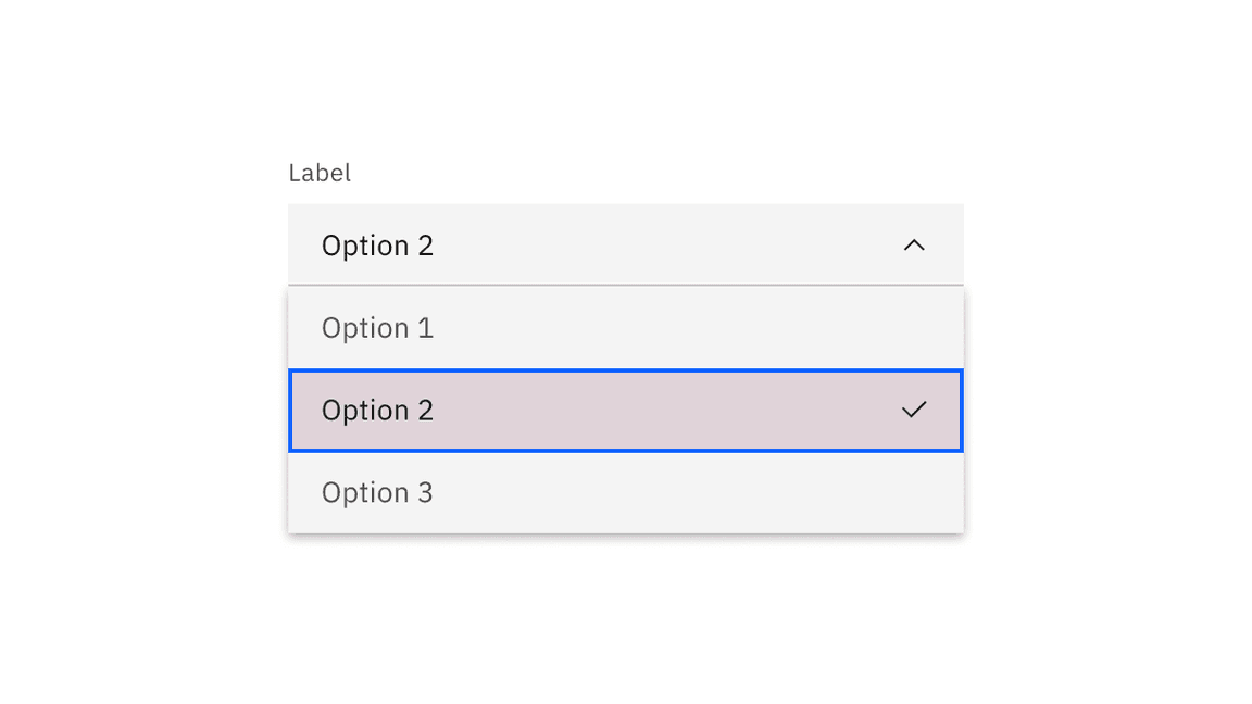 Default dropdown menu option click target.